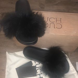Real fur slides